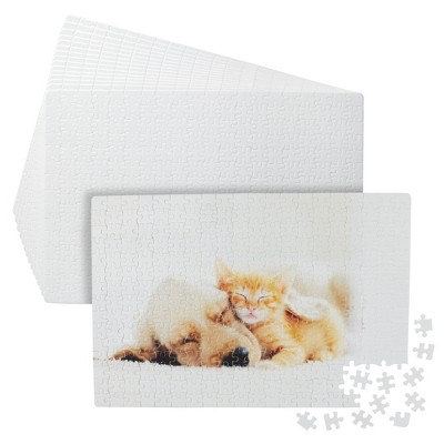 Bright Creations 15 Sets Blank Sublimation Puzzles for DIY Crafts, 300-Piece Jigsaws for Heat Press Thermal Transfer, 16 x 11 In