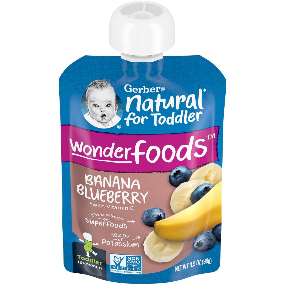 Photos - Baby Food Gerber Toddler Banana Blueberry  Pouch - 3.5oz 