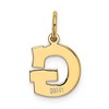 Black Bow Jewelry 14k Yellow Gold, Amanda Collection, Small Block Initial G Pendant - 3 of 4