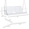 Aghana Digitals 3-Person White Wooden Patio Swing with Foldable Coffee Table, Cup Holders & Chains, - 2 of 4