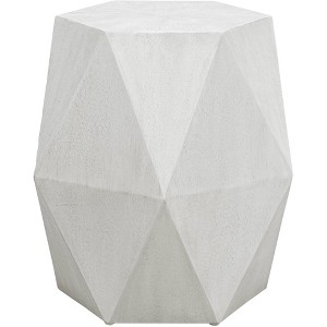 Uttermost Volker 18" Wide White Ceruse Geometric Wood Accent Table - 1 of 1