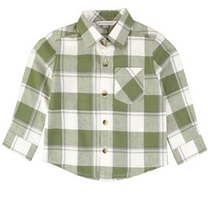 RuggedButts Boys Flannel Long Sleeve Button Down Shirt - 1 of 4