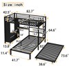 KWPZQEB Bunk Bed with Trundle, Metal Bunk Bed with Built-in Wardrob & Desk, Ladder & Guardrails, Easy Assembly, No Box Spring Needed, Black - 4 of 4