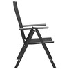 vidaXL Set of 4 Black Patio Chairs in Poly Rattan Material with Powder-Coated Aluminum Frames and 7 Reclining Settings, 21.7" x 25.2" x 41.3" - 4 of 4