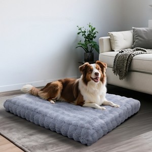 Artloge Plush Pet Bed Washable Dog Mat Crate Bed Anti-Slip Kennel Mattress Deluxe Sleeping Mat for Puppy & Large Dogs with Removable Cover - 1 of 4