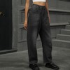 Jeans for Women Trendy High Waisted Wide Leg Baggy Cropped Relax Fit Stretch Denim Trouser Ankle Pants - 3 of 4