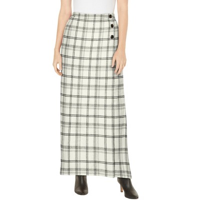 Jessica London Women's Plus Size Side-Button Wool Skirt