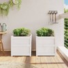 vidaXL - 2 Pcs Garden Planters in White Solid Pine Wood - Outdoor/Indoor Decorative Flower Box - 19.7"x19.7"x19.7" Square - 3 of 4