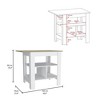NicBex Mobile Kitchen Island Cart Morden Kitchen Carts with Storage with Storage Compartment for Kitchen, White - 2 of 4