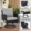Sapphtopaz Patio Furniture Set Patio Chairs Wicker Woven 360 Degree Swivel Chairs with Cushions Square Coffee Table for Outdoor, Patio, Terrace - 4 of 4