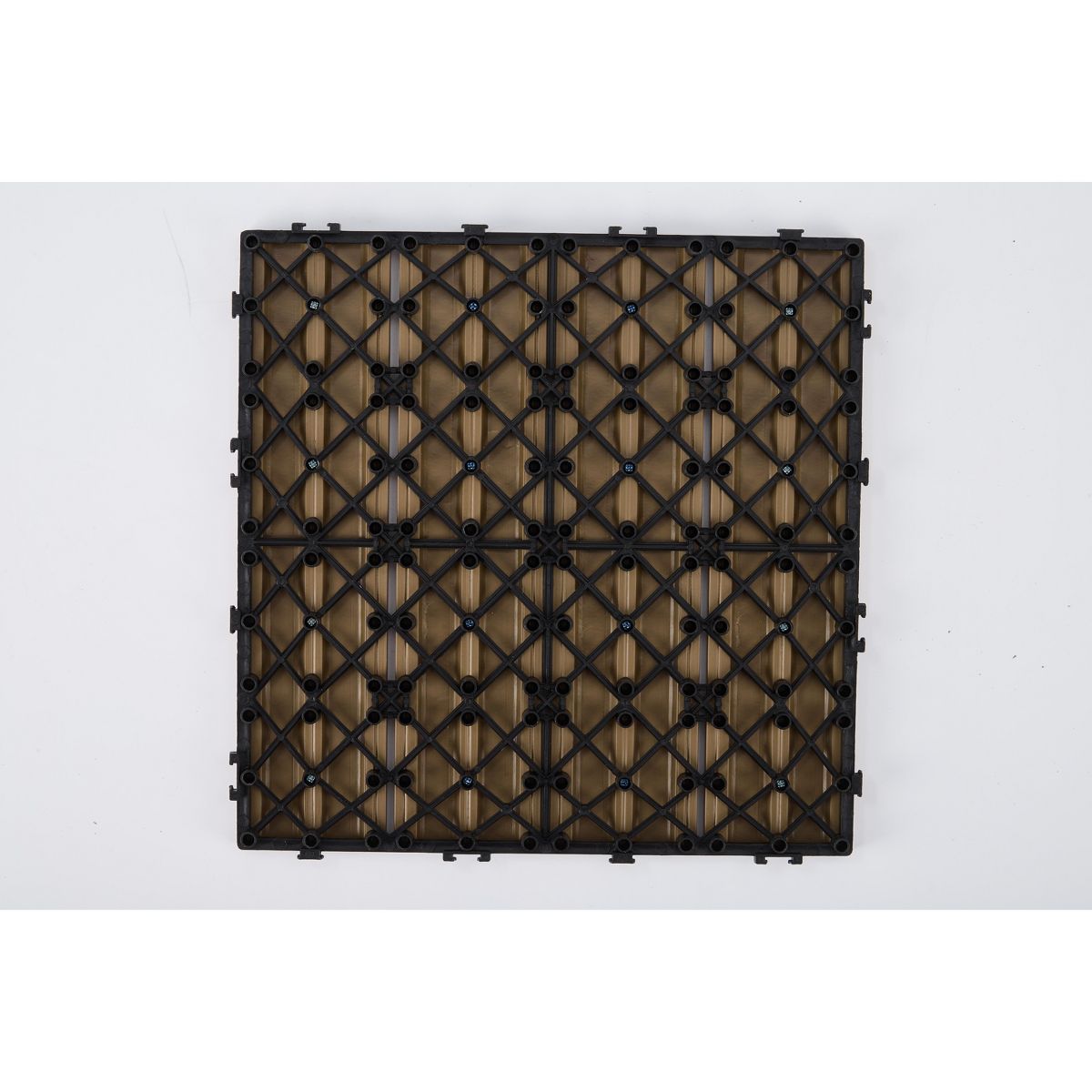 Interlocking Composite Deck Tiles, Wood Grain Snap-In Outdoor Patio Flooring Tiles for Balcony, Backyard & Outdoor Walkway Decoration - thumbnail 2