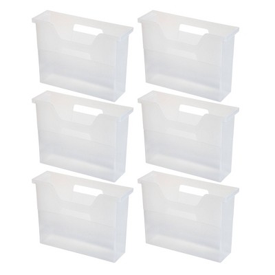 IRIS 6pk Small Open Storage Basket File Organizer White Clear