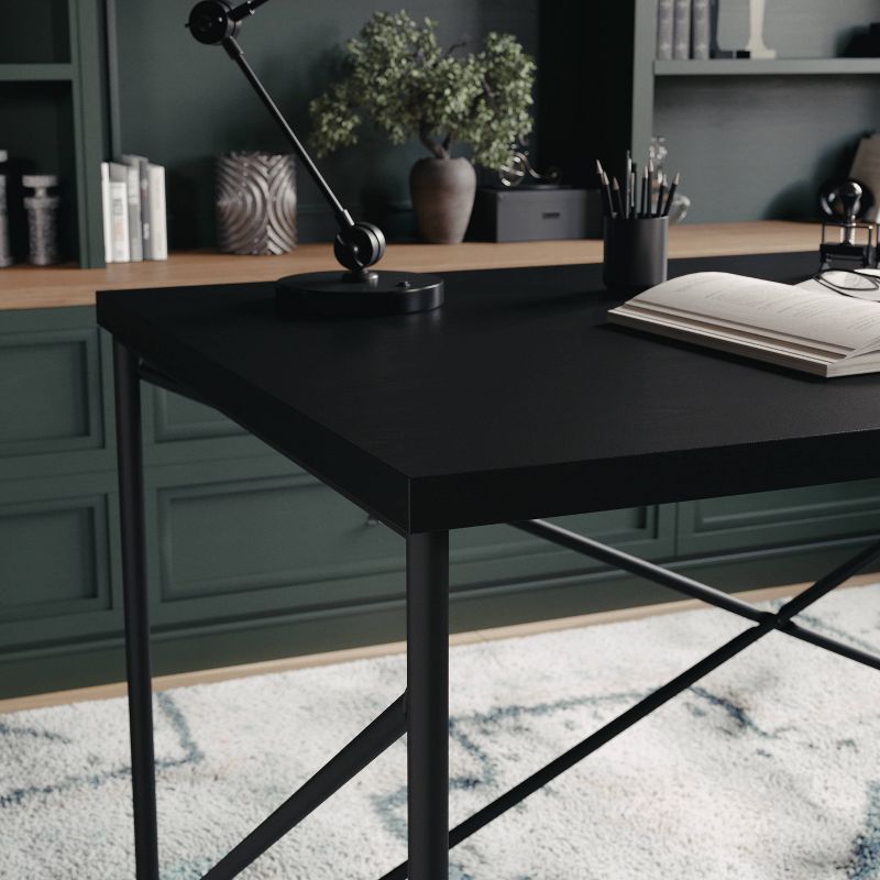 Home Office Parsons Desk with Oil Rubbed Bronze Metal Black - Martha Stewart, 4 of 12