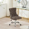 Okak Simple Luxury Tufted Button Swivel Office Chair with Chrome Metal Base & Nailhead Trim,Adjustable Desk Chair for Office,Living Room - 2 of 4