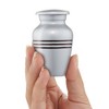 Reminded  Small Cremation Keepsake Urns for Human Ashes, Stripe Miniature Urn Set with Velvet Case and Bags - 3 of 4