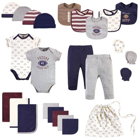 Hudson Baby Infant Boy Layette Start Set Baby Shower Gift 25pc, Football, 0-6 Months - image 1 of 4