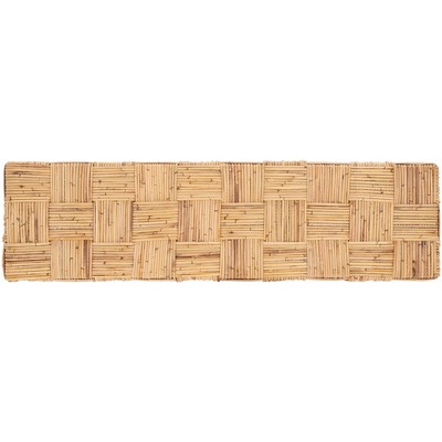 Honey Natural Rattan Console Table with Storage