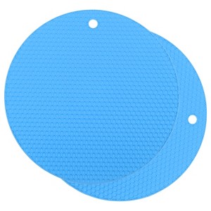 Unique Bargains Flexible Round Shaped Silicone Trivet Mats for Kitchen Table 2 Pcs - 1 of 4