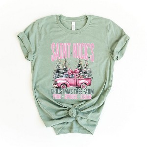 Simply Sage Market Women's Saint Nick's Farm Truck Short Sleeve Graphic Tee - 1 of 4