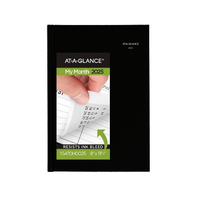 2025 AT-A-GLANCE DayMinder 8" x 11.75" Monthly Planner Faux Leather Cover Black (G470H-00-25)