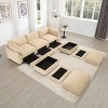 U-Shaped Sectional Sofa, 3-Seater Sofa with Pull-Out Storage Drawers and Footstool, Upholstered Chenille Sofa with Cushion-Coolbibila - 3 of 4