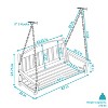 Sunnydaze Outdoor 2-Person Wooden Porch Swing with Hanging Chains - 47" - Brown - 2 of 4