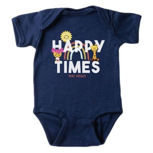 The Juniper Shop Mini Smiley Happy Times Baby Short Sleeve Bodysuit - 1 of 4