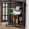 AMERLIFE Curved Corner Storage Cabinet, 65" Tall Freestanding Bookcase with Glass Doors, Espresso - 4 of 4