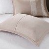 Gulches Taupe Beige King Glam Theme Chenille Jacquard Mattress Size 104x92 7 Piece Comforter Blanket - 4 of 4