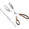 Folkulture Cooking tongs, Kitchen Tongs, Salad Tongs for Serving, Stainless Steel Tongs, 11.5 Inch - Wooden Handle - 3 of 4