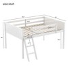 NicBex Full Size Low Loft Bed with Ladder,Loft Bed Frame with Guardrails,Bed Frame for Kids,Box Spring Not Required,White - 3 of 4