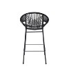 Gulches Outdoor Patio Black Faux Wicker Barstool, Set of 2 for Patio, Outdoor, Garden, Poolside - 4 of 4