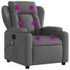 vidaXL Dark Gray Fabric Massage Recliner Chair - Manual Lounge Seating With Vibration, Cup Holders And Convenient Side Pocket - 2 of 4
