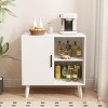 KTMBDW Sideboard Buffet Kitchen Storage Cabinet, Accent Cabinet with Solid Wood Feet for Dining Room, Hallway, Cupboard Console Table (White) - 2 of 4