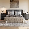 TYBOATLE Nightstand Small Dresser set of 2, Modern Black 3 Drawers Nightstand, Wooden Storage Dresser with Faux Leather Finish - 2 of 4