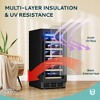 EUHOMY 3.2 cu. ft.(30 Bottles) Wine Fridge, Digital Temperature Control&Wood Shelves, Singel Zone, Stainless Steel, Double-Layer Glass Door, Black - 4 of 4