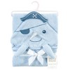 Hudson Baby Infant Boy Cotton Animal Face Hooded Towel, Narwhal, One Size - 2 of 2