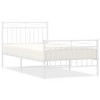 vidaXL Metal Bed Frame with Headboard and FootboardWhite 39.4 in.x74.8 in. Twin - 2 of 4