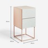 Nightstand With 2 Drawers, Stainless Steel Base Bed Side Table, Marble Pattern Bedroom End Table, Small Night Stands For Living Room Entryway - 4 of 4