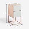 Nightstand With 2 Drawers, Stainless Steel Base Bed Side Table, Marble Pattern Bedroom End Table, Small Night Stands For Living Room Entryway - image 4 of 4