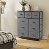 DOMETOUR Dresser for Bedroom 9 Drawer Fabric Storage Tower, Storage Cabinet Tall Chest Organizer Unit Bins Living Room Entryway Closet-Gray - 2 of 4