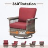 Belord Patio Furniture Set, All Weather Gray Wicker Outdoor Conversation Set with Patio Couch, Swivel Patio Rocker, High Back and 4" Thick Cushions - 4 of 4