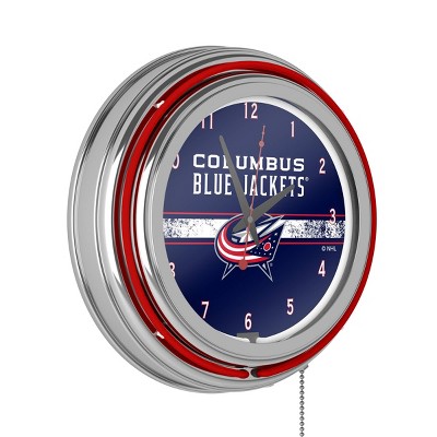 NHL Chrome Double Rung Neon Clock
