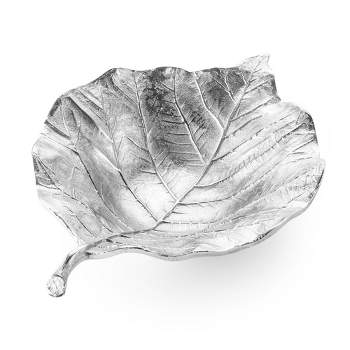 Classic Touch 15" Silver Leaf Tray