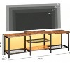 Vintage TV Stand with LED Lights - For 55/65/75" TVs, 67" Large Entertainment Center with Power Outlets - 3 of 4