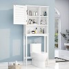 Bathroom Storage Over The Toilet with Adjustable Shelf,Over Toilet Bathroom Organizer,Freestanding Cabinet with Shutter Door for Bathroom - 3 of 4