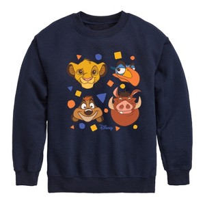 Boys' - Disney - Simba, Pumbaa, Timon, & Zazu Graphic Long Sleeve Fleece Sweatshirt - 1 of 4