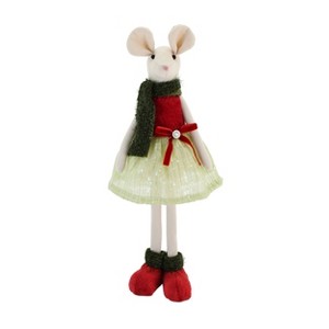 Transpac 17.75 Inch Plush Standing Mouse Figurine for Christmas Multicolored Indoor Tabletop Decor and Gift Giving - 1 of 1