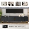 Runesay Modern 70" TV Stand with Wave Pattern Doors, 4 Drawers and Cabinet Storage, Black - 4 of 4
