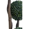 Set of 2 Topiary Trees Artificial Outdoor, 35 Inch Milan Grass Ball Topiary Trees Boxwood Ball Treestriple Balls for Porch, Home, Garden Decor - 3 of 4